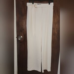 White House Black Market Cream Wide Leg Jumpsuit